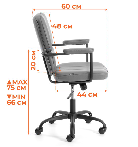Кресло ALPHA иск. замша, Grey (Cерый) фото № 15