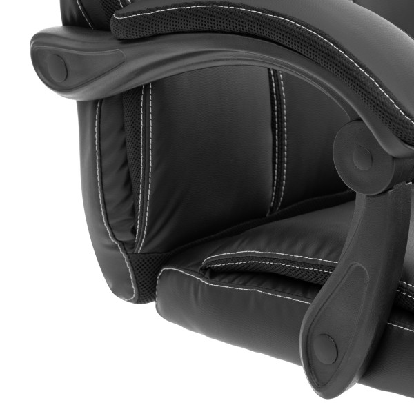 Кресло Cambridge metalBL кож/зам/ткань, черный/черный, 36-6/11 фото № 8