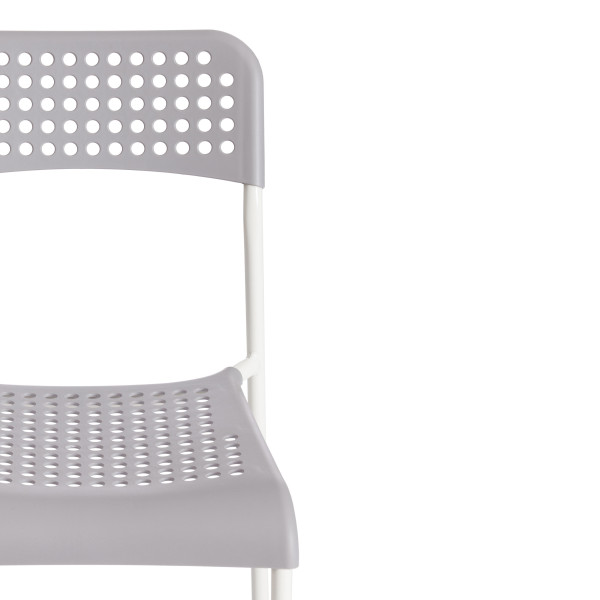 Стул ADDE (mod. C-049) металл/пластик, 39 х 49 х 78 см, Grey(серый)/White(белый) разборный фото № 6