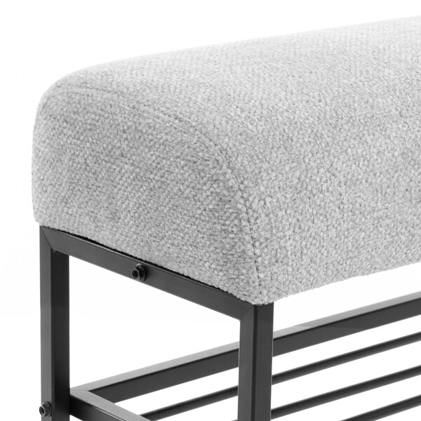 Банкетка-обувница Charli Lux/Чарли Люкс велюр/букле, VT shape silver фото № 3