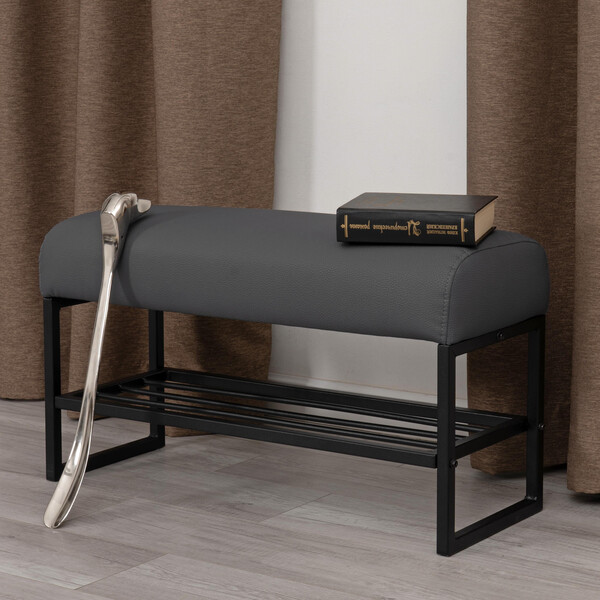 Банкетка-обувница Charli Lux/Чарли Люкс экокожа , Sharp Графит фото № 8