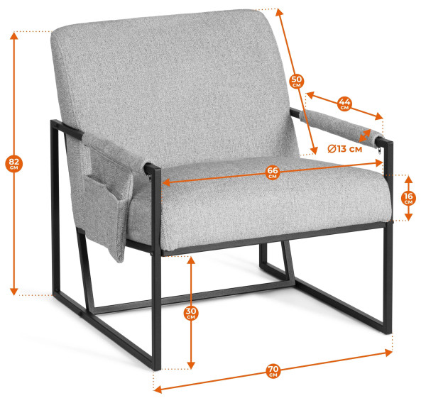 Кресло Charli LUX/Чарли Люкс экокожа , Sharp Графит, 70х80х82 см фото № 14