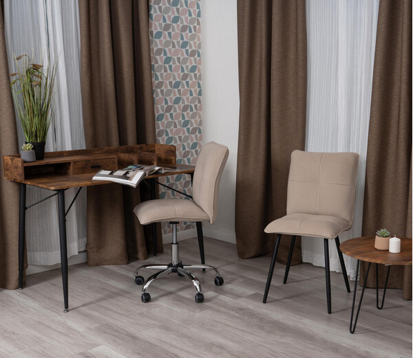 Комплект кресло + стул Sweet LT, флок , бежевый/черный, 7, 41х55х88 см фото № 10