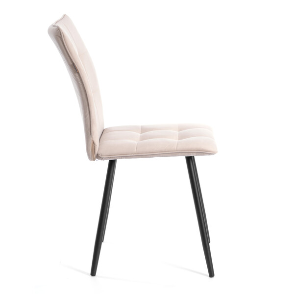 Комплект кресло + стул Bari LT, флок , бежевый/черный, 7, 41х55х89 см фото № 3