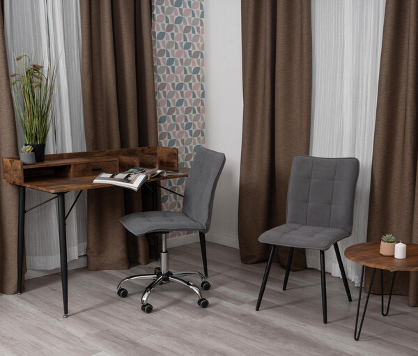 Комплект кресло + стул Bari LT, флок , серый/черный, 29, 41х55х89 см фото № 10