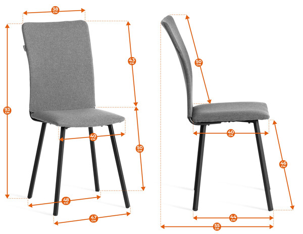 Стул обеденный La Rousse NEW, ткань рогожка, темно-серый, F68, 45x55x93 см фото № 13