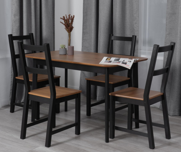 Стол Соната Люкс раздвижной/Sonata Lux extension table, 120х75х73 см массив сосны, антик/чёрный, 120-(150)х75х73 см фото № 16