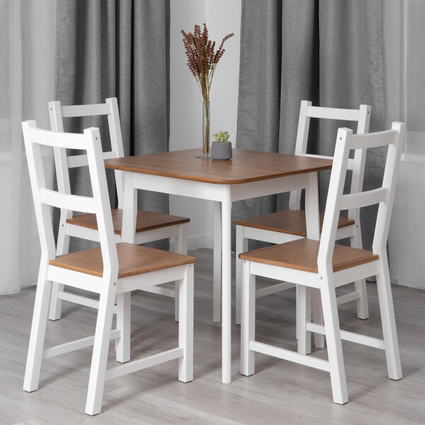 Стол Соната Люкс/ Sonata Lux table, 75х75х73 см массив сосны, антик/белый, 75х75х73 см фото № 6