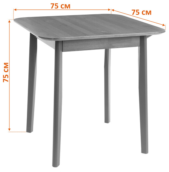 Стол Соната Люкс/ Sonata Lux table, 75х75х73 см массив сосны, антик /графит, 75х75х73 см фото № 7