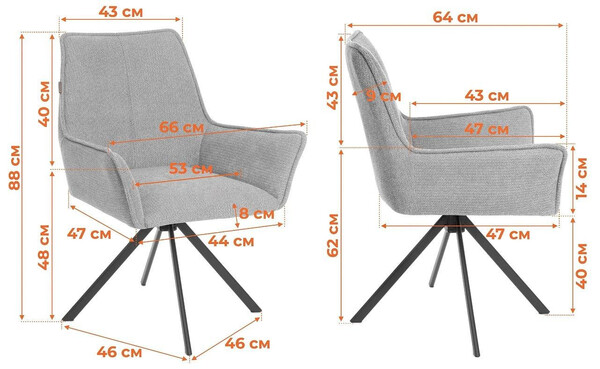 Кресло Murano/Мурано опора 360, велюр/букле (HYP), светло-серый фото № 18