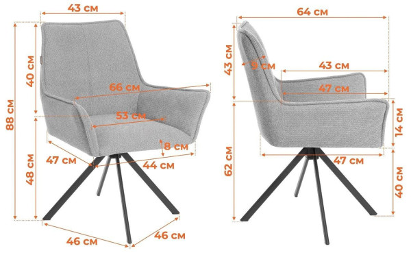 Кресло Murano/Мурано опора 360, велюр/букле (HYP), светло-серый фото № 18