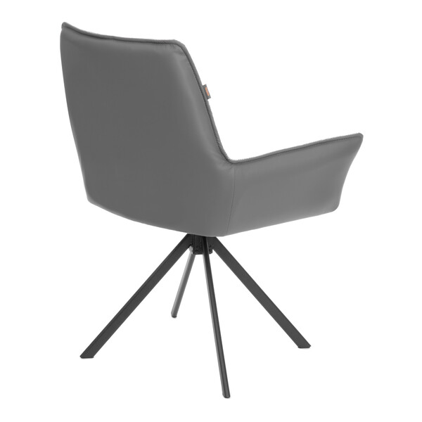 Кресло Murano/Мурано опора 360, велюр/букле (HYP)/Экокожа, светло-серый/графит фото № 3