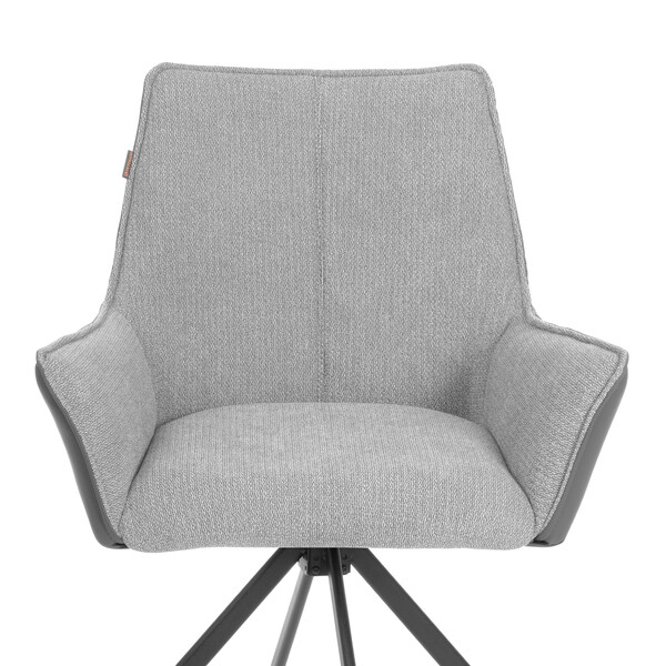 Кресло Murano/Мурано опора 360, велюр/букле (HYP)/Экокожа, светло-серый/графит фото № 6