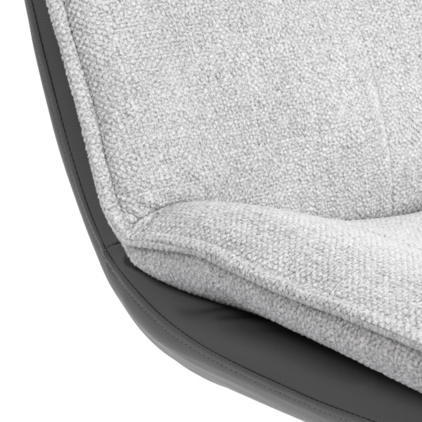 Кресло лаунж Cosmo велюр/букле (HYP)/Экокожа, светло-серый/графит фото № 8