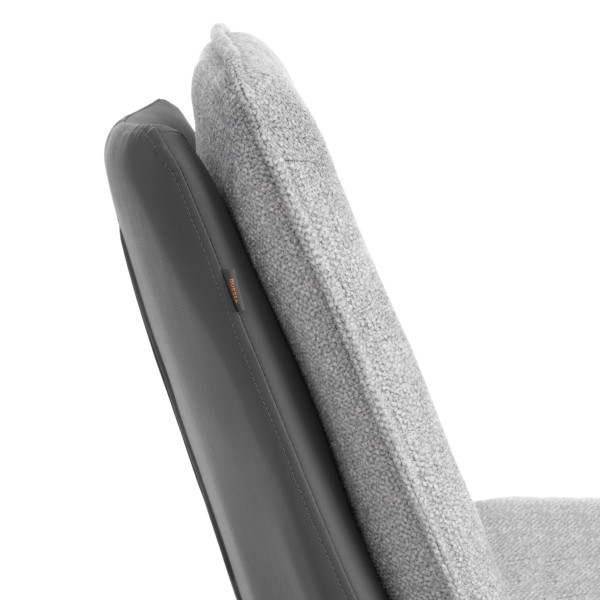 Кресло лаунж Cosmo велюр/букле (HYP)/Экокожа, светло-серый/графит фото № 11