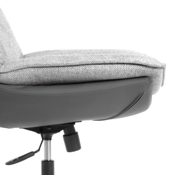 Кресло лаунж Cosmo велюр/букле (HYP)/Экокожа, светло-серый/графит фото № 12