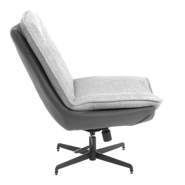 Кресло лаунж Cosmo велюр/букле (HYP)/Экокожа, светло-серый/графит фото № 2