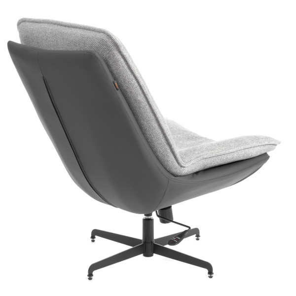 Кресло лаунж Cosmo велюр/букле (HYP)/Экокожа, светло-серый/графит фото № 4