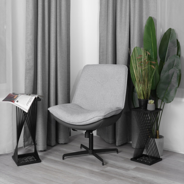 Кресло лаунж Cosmo велюр/букле (HYP)/Экокожа, светло-серый/графит фото № 16