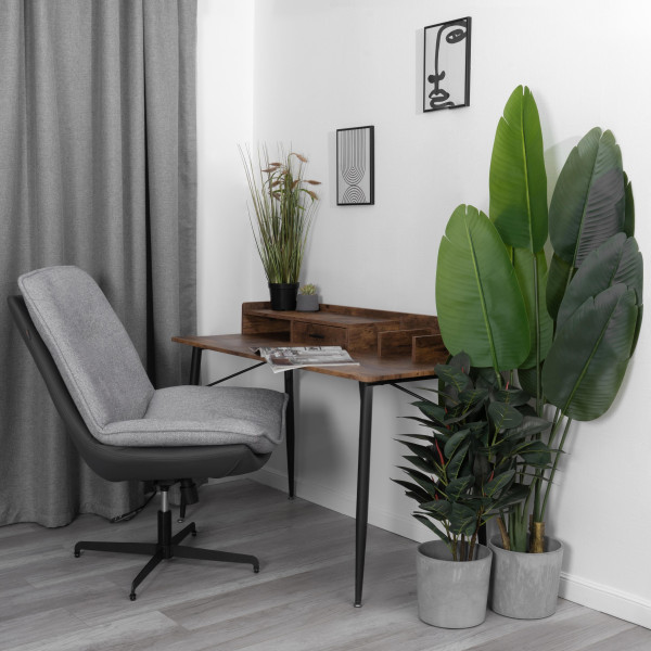 Кресло лаунж Cosmo велюр/букле (HYP)/Экокожа, светло-серый/графит фото № 14