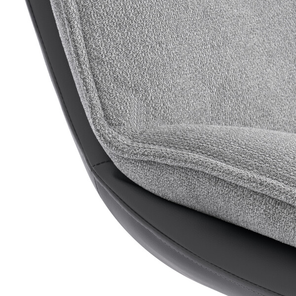 Кресло лаунж Cosmo велюр/букле (HYP)/Экокожа, светло-серый/графит фото № 8