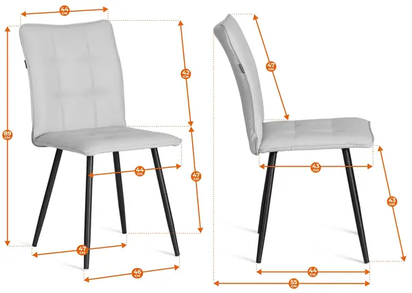 Стул обеденный Bari велюр, коричневый, 6, 46х55х89 фото № 15