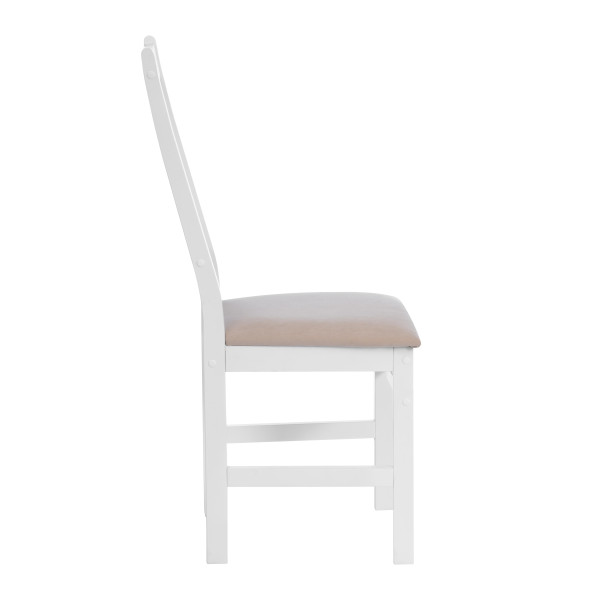 Стул CROSSMAN NEW, Многослойный березовый шпон, 41х40х100 см, white/велюр бежевый фото № 2
