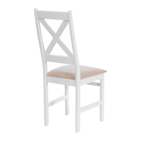 Стул CROSSMAN NEW, Многослойный березовый шпон, 41х40х100 см, white/велюр бежевый фото № 3