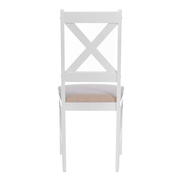 Стул CROSSMAN NEW, Многослойный березовый шпон, 41х40х100 см, white/велюр бежевый фото № 4