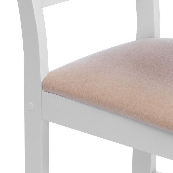 Стул CROSSMAN NEW, Многослойный березовый шпон, 41х40х100 см, white/велюр бежевый фото № 7