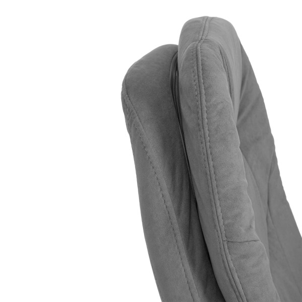 Кресло COMFORT Lux (22) metalBL велюр, серый, 29 фото № 7