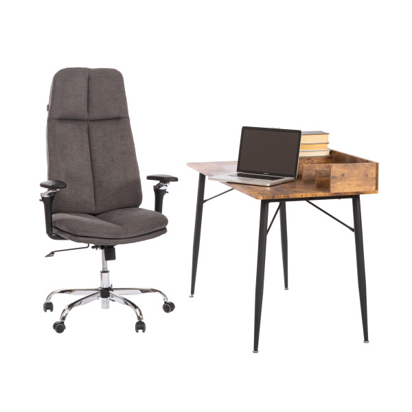 Кресло Eton хром 5D ткань, серый, KUB 05 фото № 27