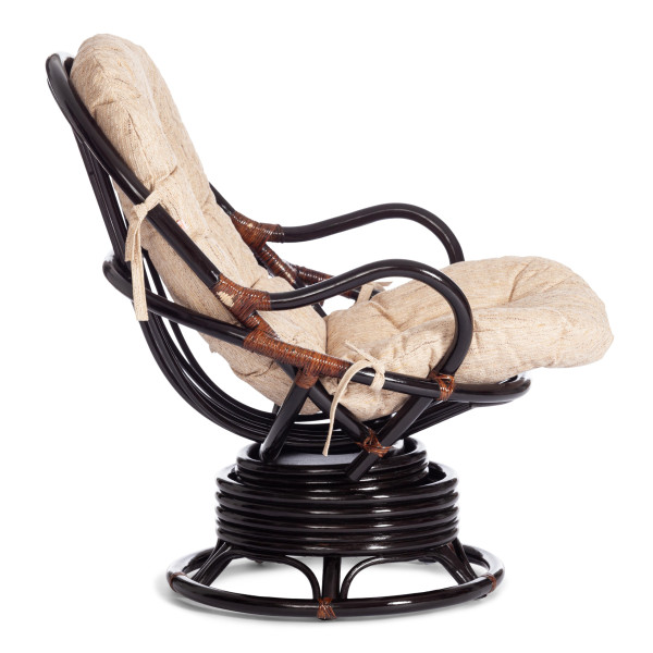 Кресло-качалка из ротанга «Флорес» (Flores 5005) + Подушка (Антик Браун) фото № 2