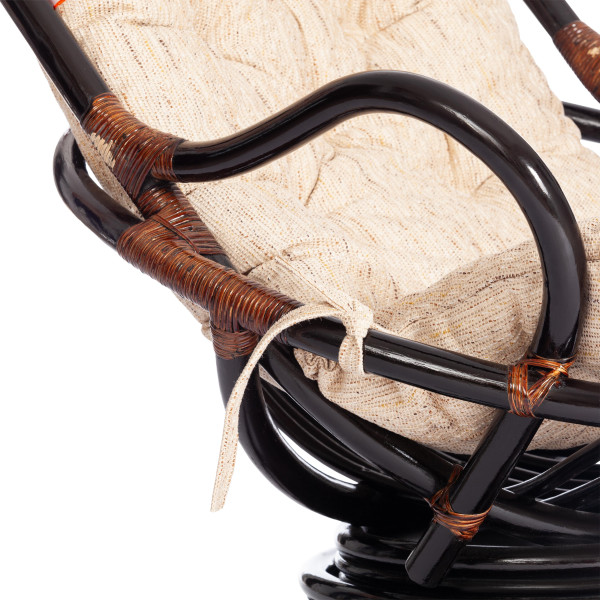 Кресло-качалка из ротанга «Флорес» (Flores 5005) + Подушка (Антик Браун) фото № 12