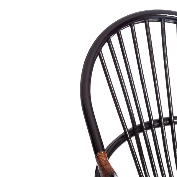 Кресло-качалка из ротанга «Флорес» (Flores 5005) + Подушка (Антик Браун) фото № 11