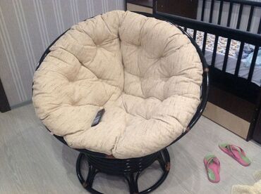 Кресло из ротанга «Папасан» (Papasan 23/01 Cognac коньяк) + Подушка (флок олива) в Ростове-на-Дону фото покупателя №1