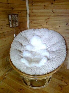 Кресло из ротанга «Папасан» (Papasan 23/01 Cognac коньяк) + Подушка (флок олива) в Ростове-на-Дону фото покупателя №2