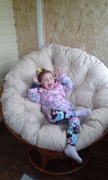 Кресло из ротанга «Папасан» (Papasan 23/01 Cognac коньяк) + Подушка (флок олива) в Ростове-на-Дону фото покупателя №4